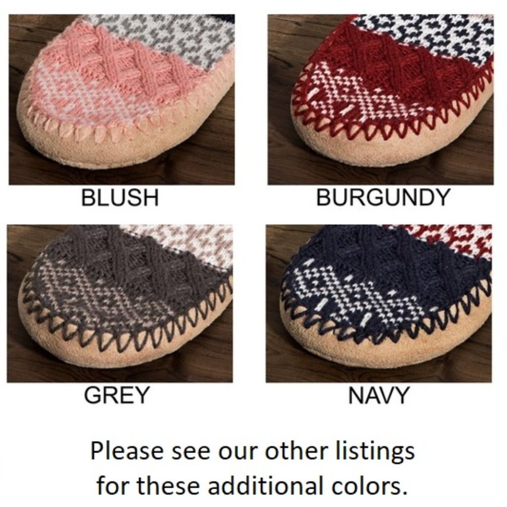 πJacquard Knit Blush Slipper Socks - Nordic Pattern π π Excellent Gift! π - Picture 5 of 6